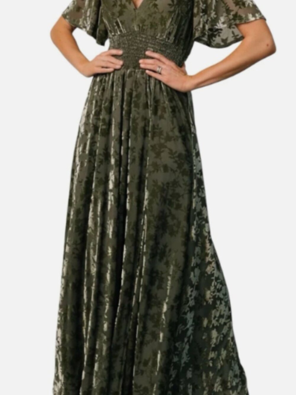 Baltic Born Veronica Velvet Maxi Dress Sage Green NWOT Maxi XL
